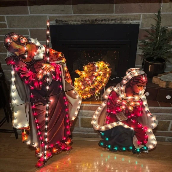 Roman 48'' Fontanini 210 Light Holy Family Nativity Indoor/Outdoor Scene Jesus